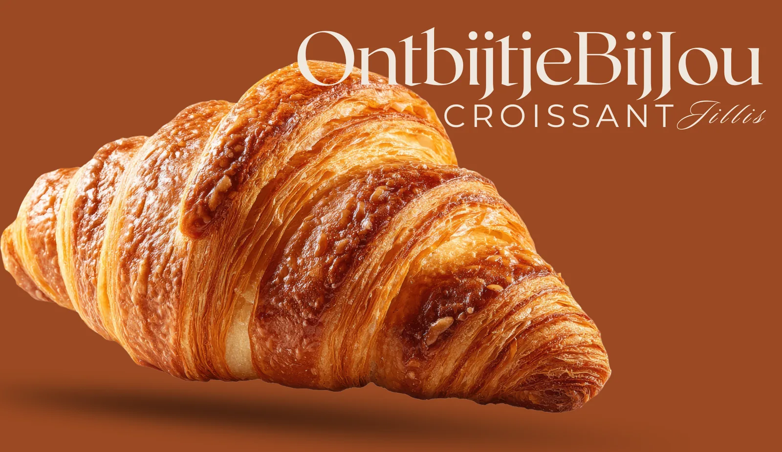 Verse croissants in warm bakkerijlicht